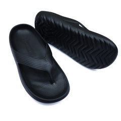 Soft Sole V-Shaped Straps Flip Flops in Black