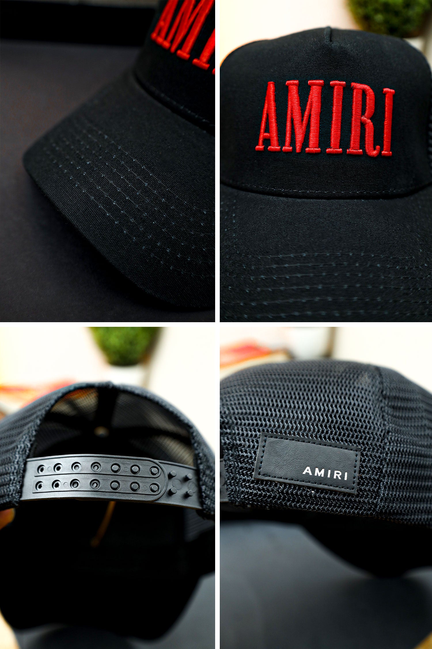 Amrii Imp Embroidered Baseball Cap In Black&Red