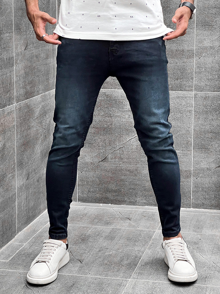 Turbo Ankle Fit Jeans In Dark Navy
