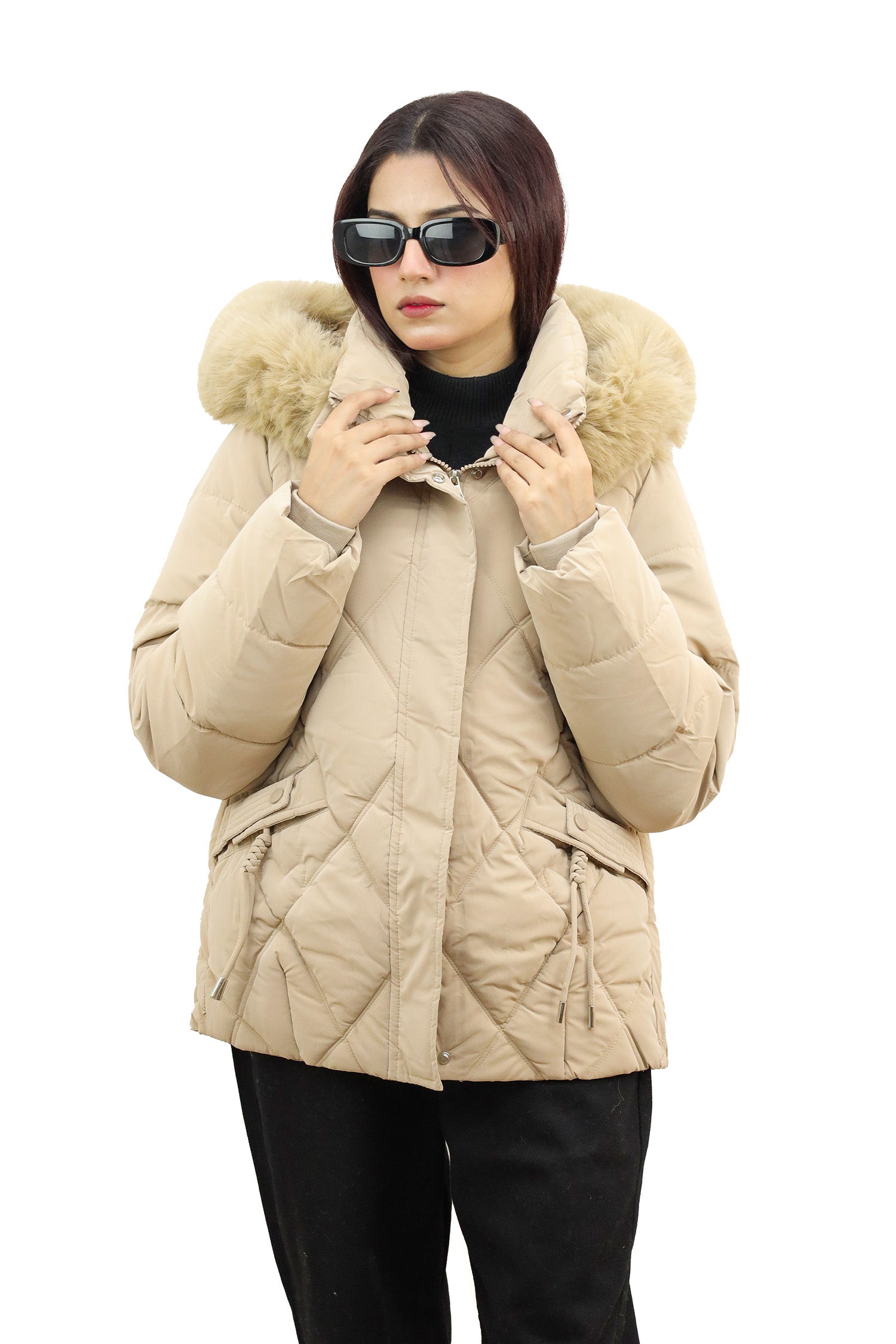 Wind Breaker Diamond Quilted Women Imported Puffer Jacket