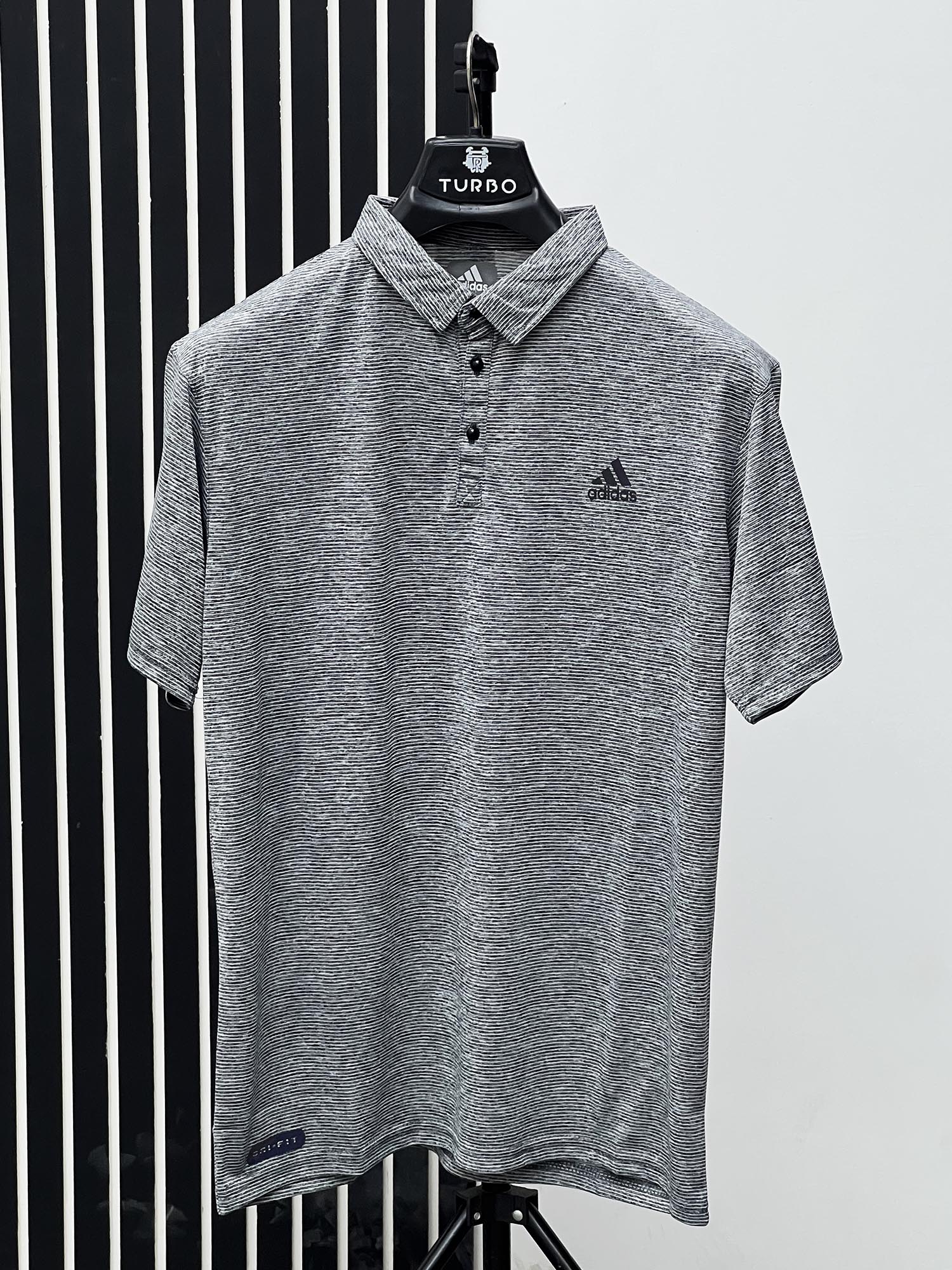 Imported Dry Fit Polo With Reflector Logo In Grey