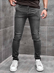 Turbo Light Faded Slim Fit Jeans in Charcoal Grey