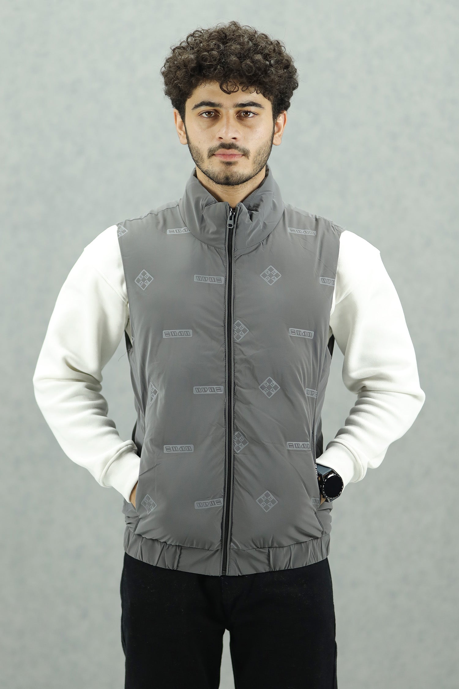 Modern Bubble Quilted Detachable Hood Imported Men's Gilet