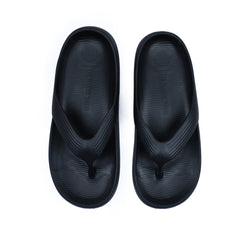 Soft Sole V-Shaped Straps Flip Flops in Black