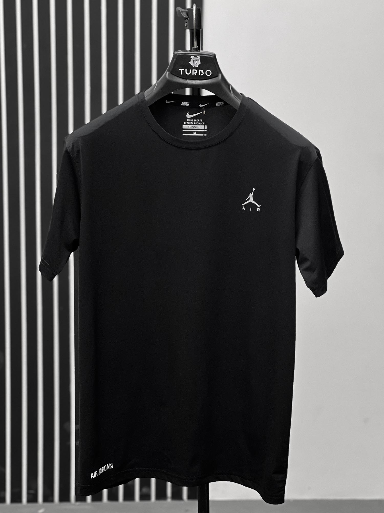 Imported Dry Fit Tee With Reflector Logo In Black