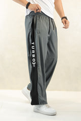 Turbo Side Panel Full Zipper Micro Baggy Trouser In Dark Grey