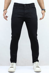 Plain Turbo Ankle Fit Jeans In Black