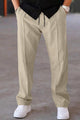Plain Stripe Line Loose Bottom Trouser