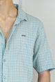 Turbo Designer Motif Embossed Casual Shirt In Sea Foam