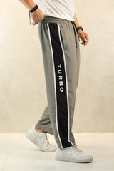 Turbo Panel Typography Micro Loose fit Trouser in Light Grey