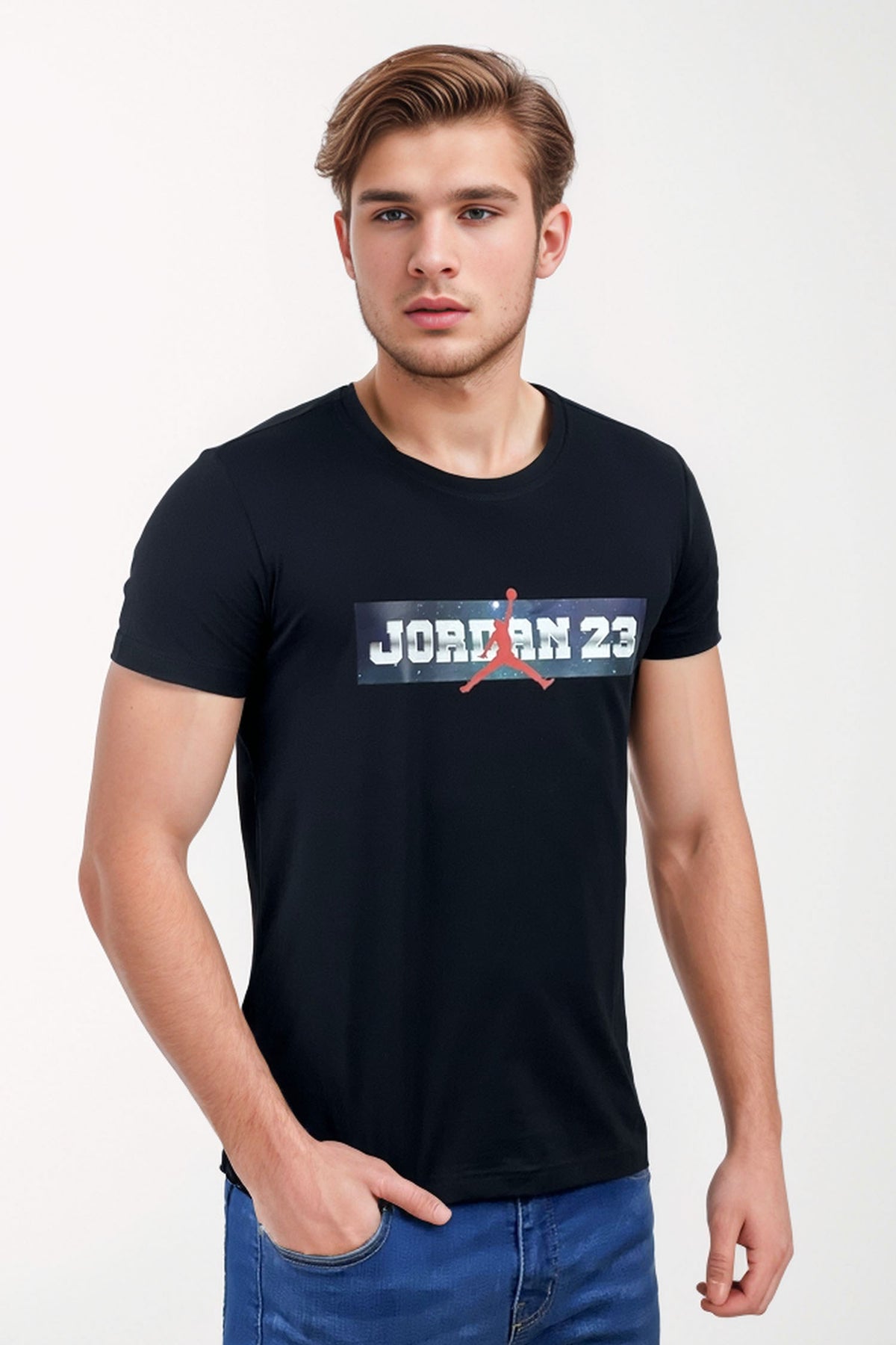 Jrdn Printed Logo Round Neck T-Shirt