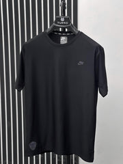 Imported Plain Dry Fit Tee In Black