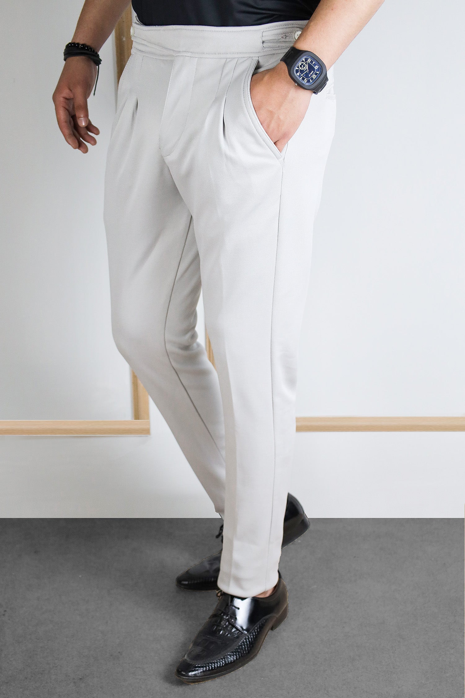 Self Texture Slim Fit Gurkha Cotton Pant