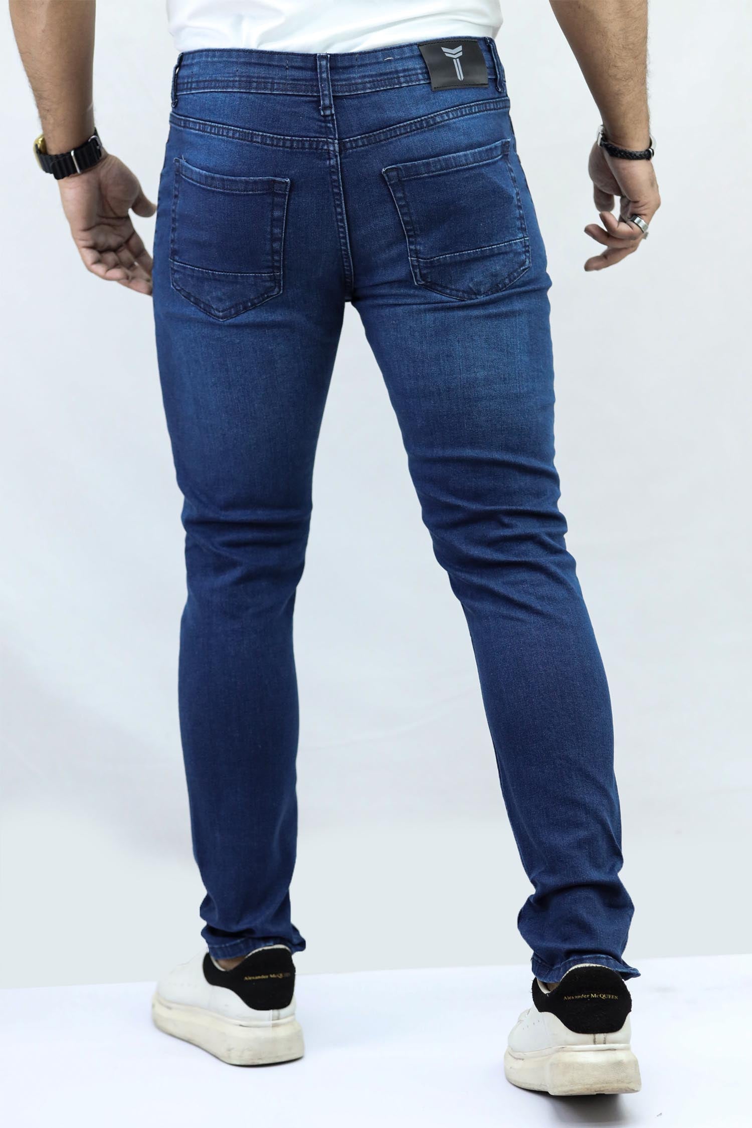 Light Faded Slim Fit Turbo Jeans In Navy Blue