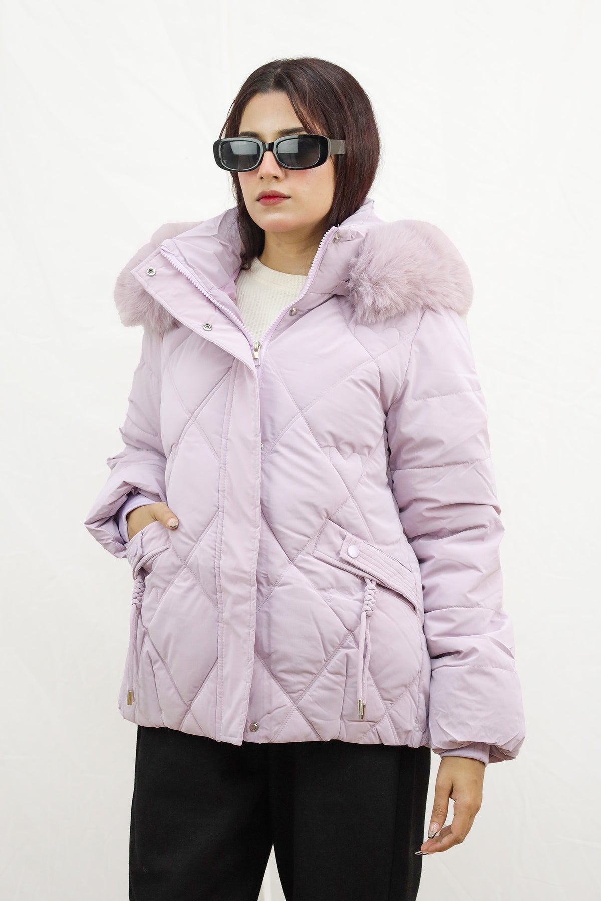 Wind Breaker Diamond Quilted Women Imported Puffer Jacket