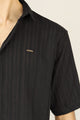 Turbo Minimalist Design Half Sleeve Casual Shirt In Black