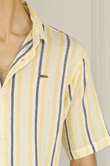 Turbo Patterned Lining Style Casual Shirt