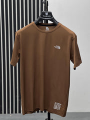Imported Dry Fit Tee With Printed Logo In Camel