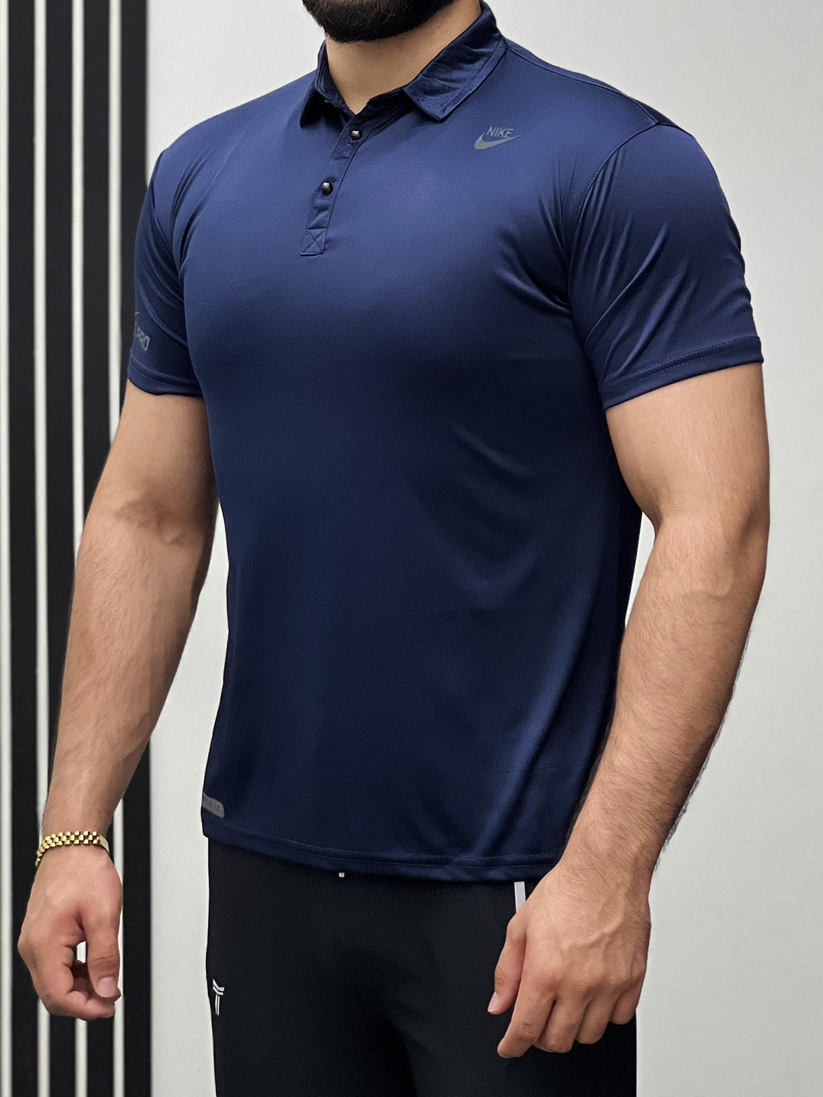 Copy of Dry Fit Polo With Reflector Logo In Navy Blue