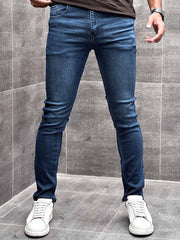 Turbo Plain Slim Fit Jeans in Navy Blue
