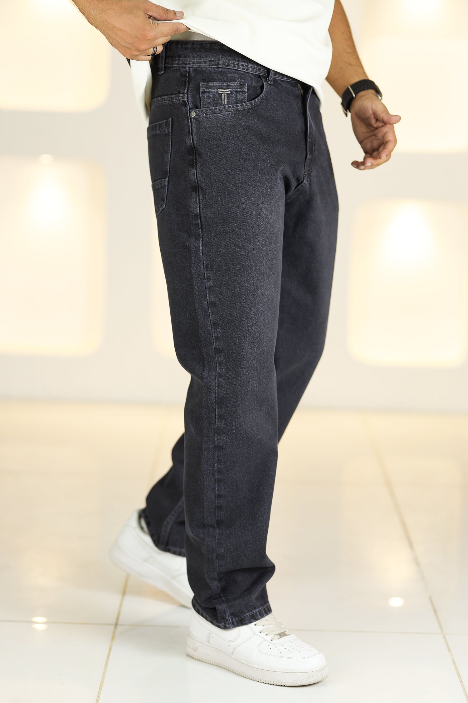 Loose Fit Choice Turbo Jeans in Grey
