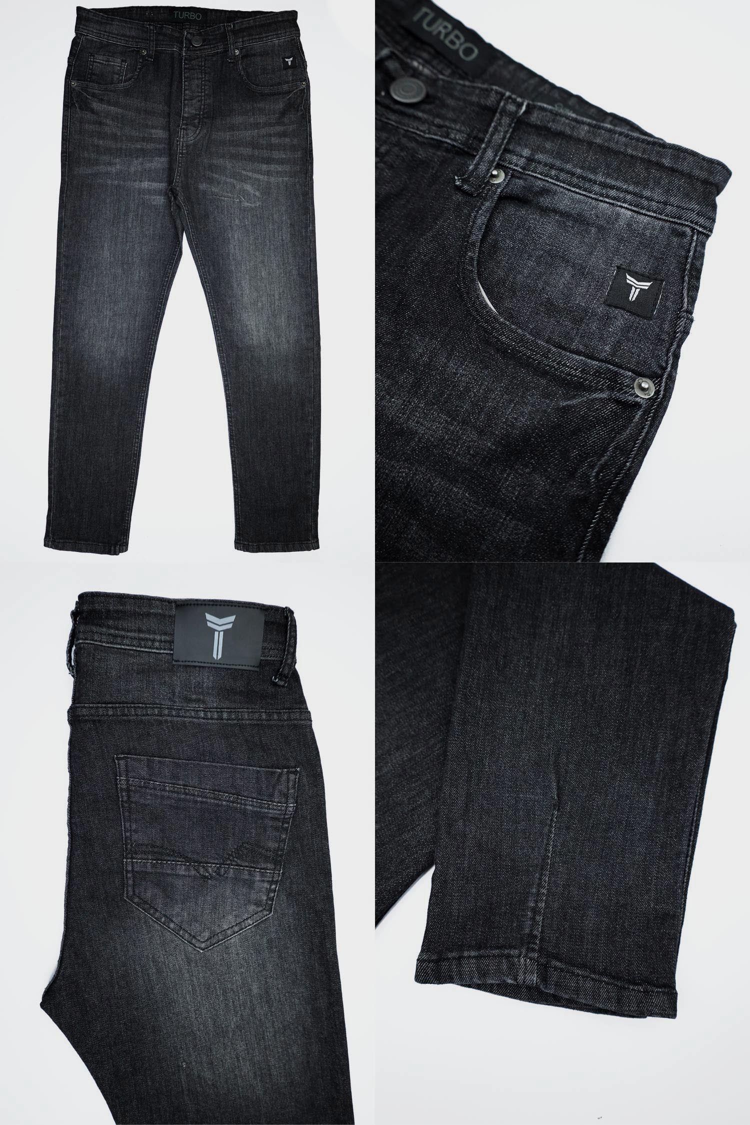 Ankle Fit Turbo Jeans In Faded Black
