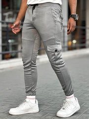 Slim Fit Bottom Grip Cargo Trouser in Grey