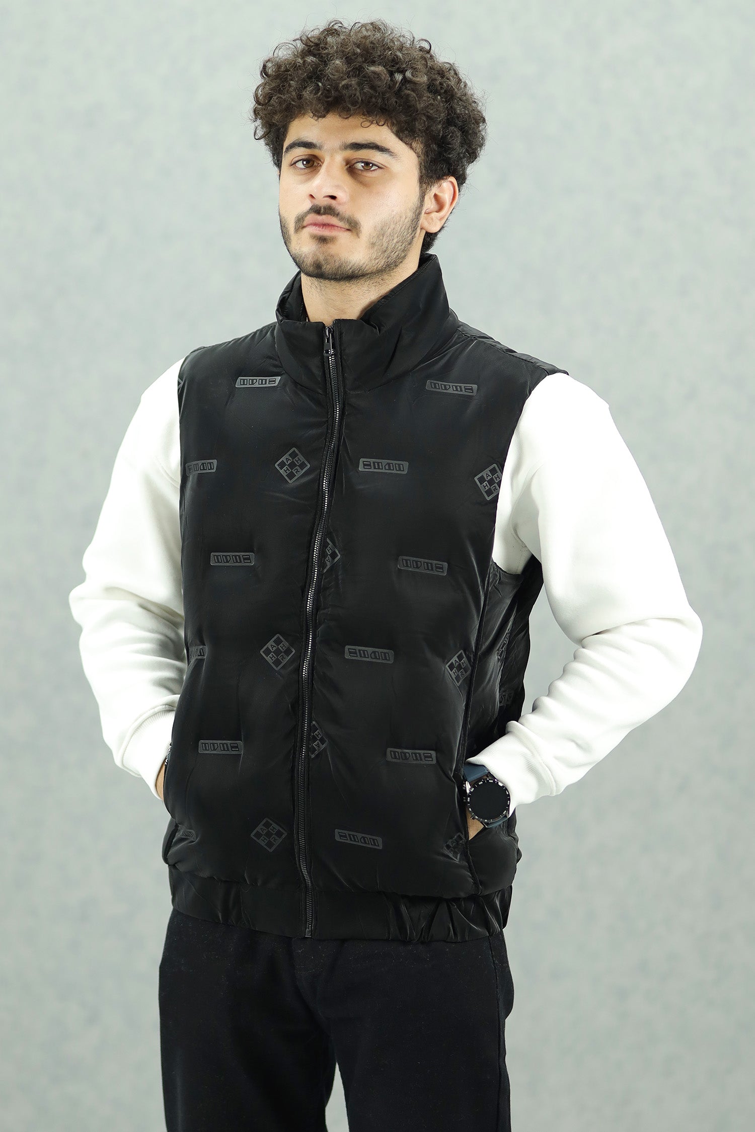 Modern Bubble Quilted Detachable Hood Imported Men's Gilet