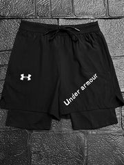 Und Arm Front Slogan Compression Men Short