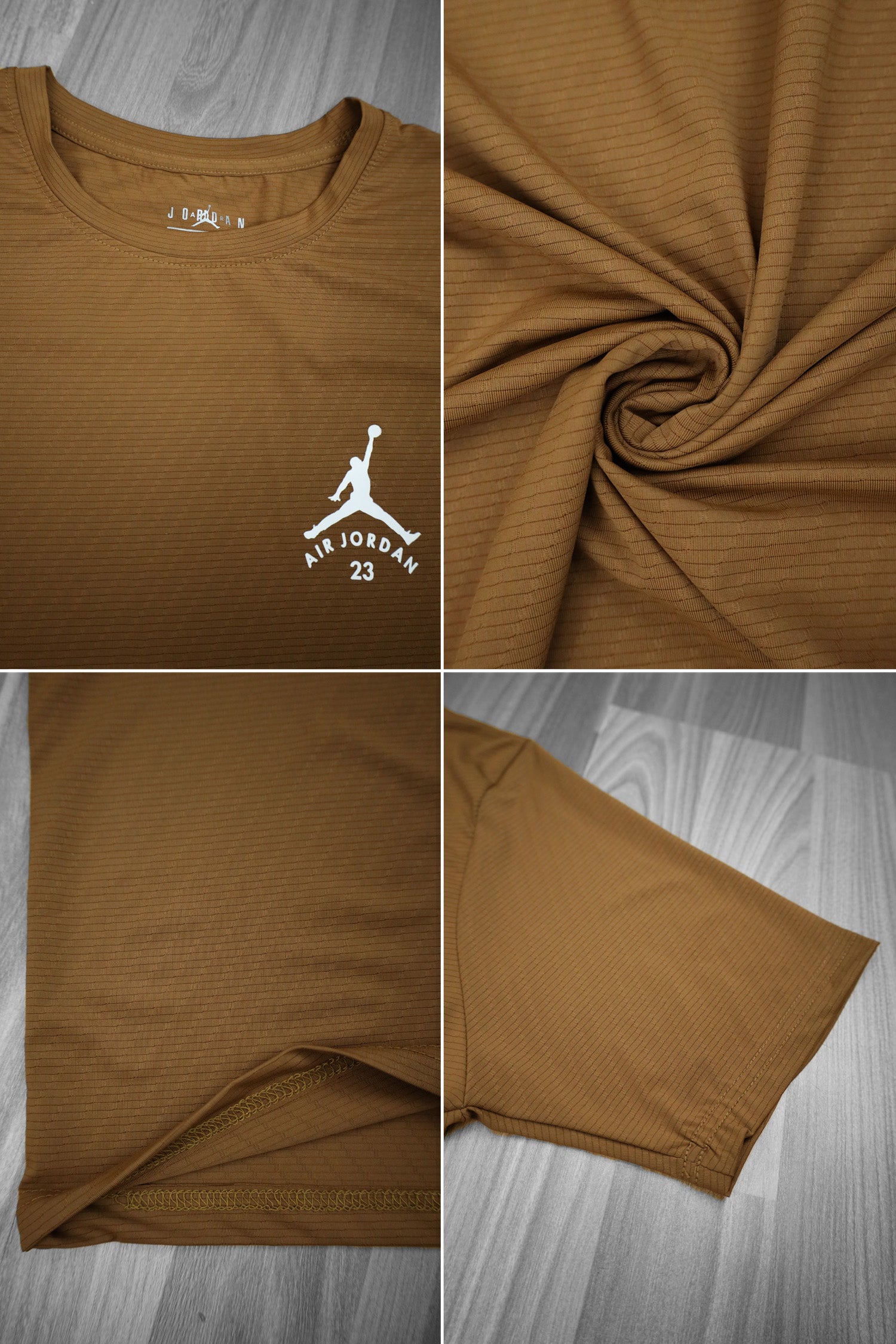 Air Jrdn 23 Branded Dry Fit Tee In Camel