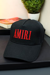 Amrii Imp Embroidered Baseball Cap In Black&Red