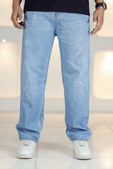 Loose Fit Premium Turbo Jeans in Sky Blue