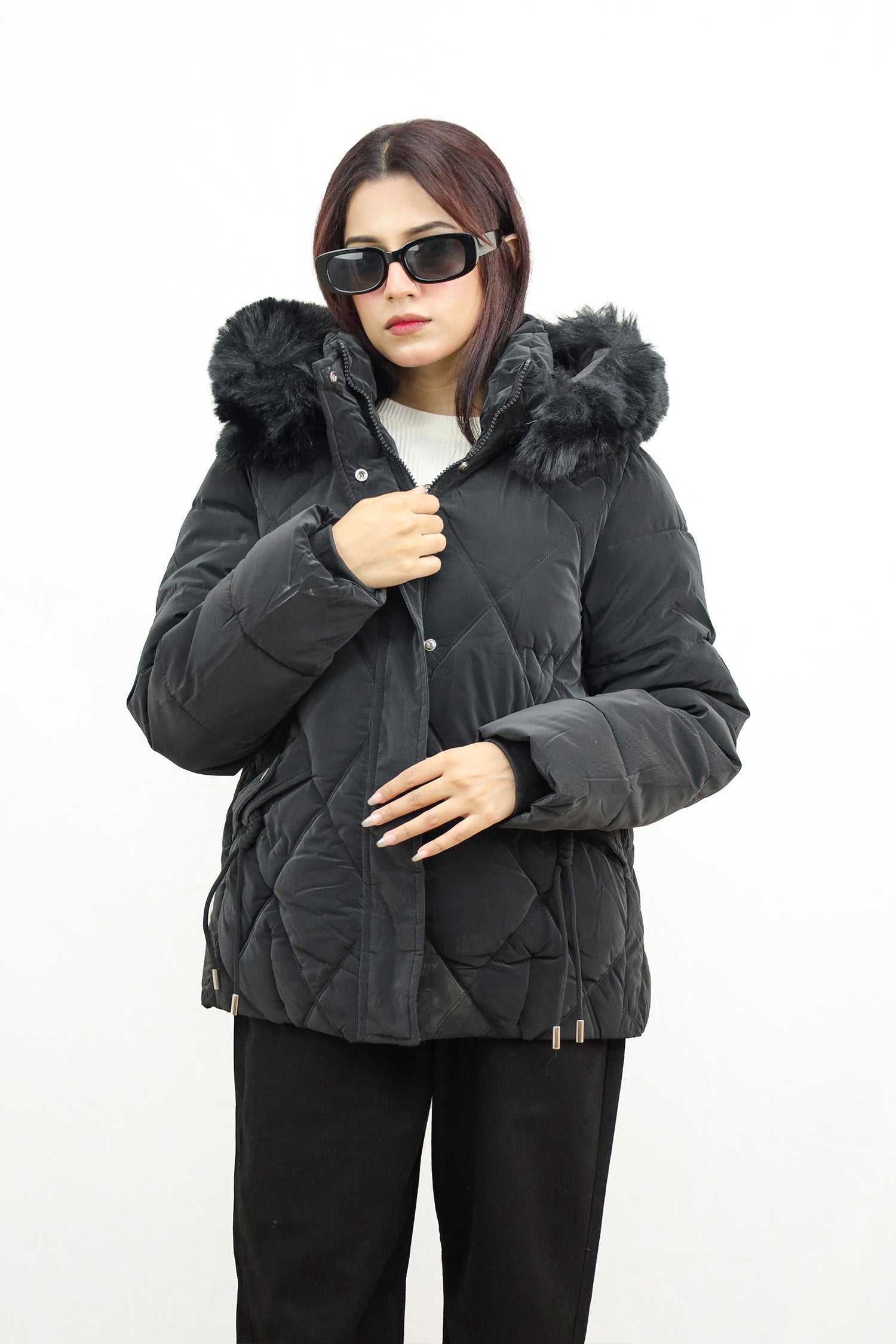 Wind Breaker Diamond Quilted Women Imported Puffer Jacket