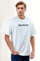 Blmain Front Slogan Oversized T-Shirt In White