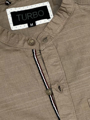 Self Textured Cotton Shirt In Skin