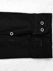 Self Textured Elastic Shirt In Black