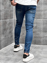 Turbo Ankle Fit Jeans In Mid Blue