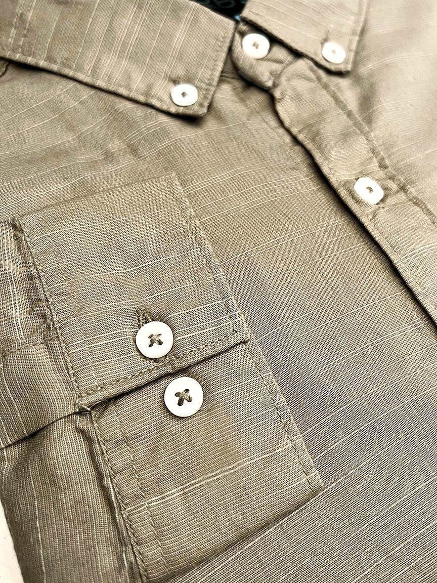 Self Textured Cotton Shirt In Skin