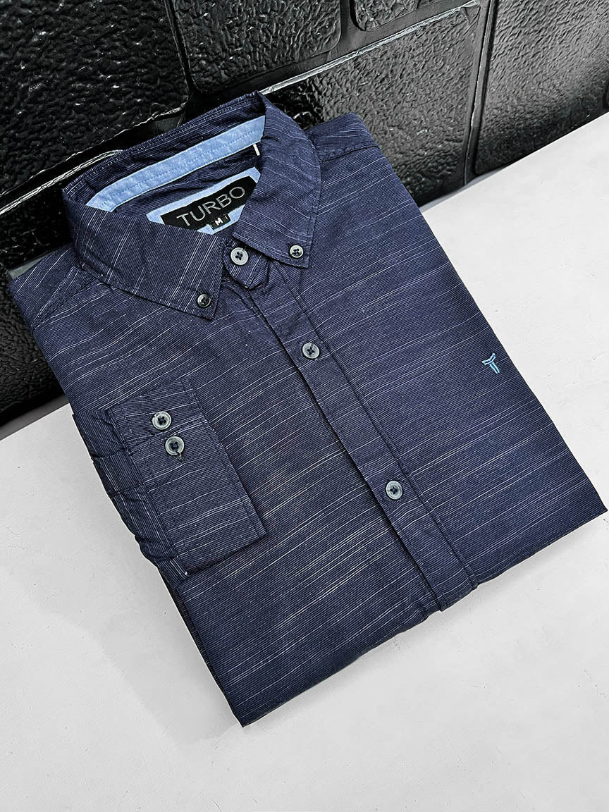 Self Textured Cotton Shirt