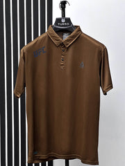 Dry Fit Polo With Front Logo In Brown