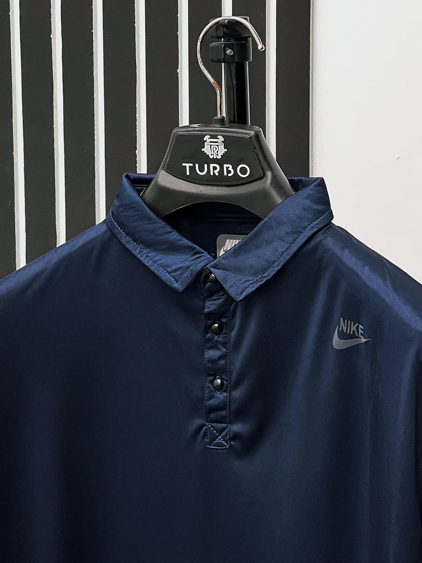 Dry Fit Polo With Reflector Logo In Navy Blue