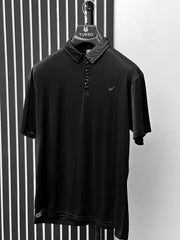Dry Fit Polo With Front Logo In Black