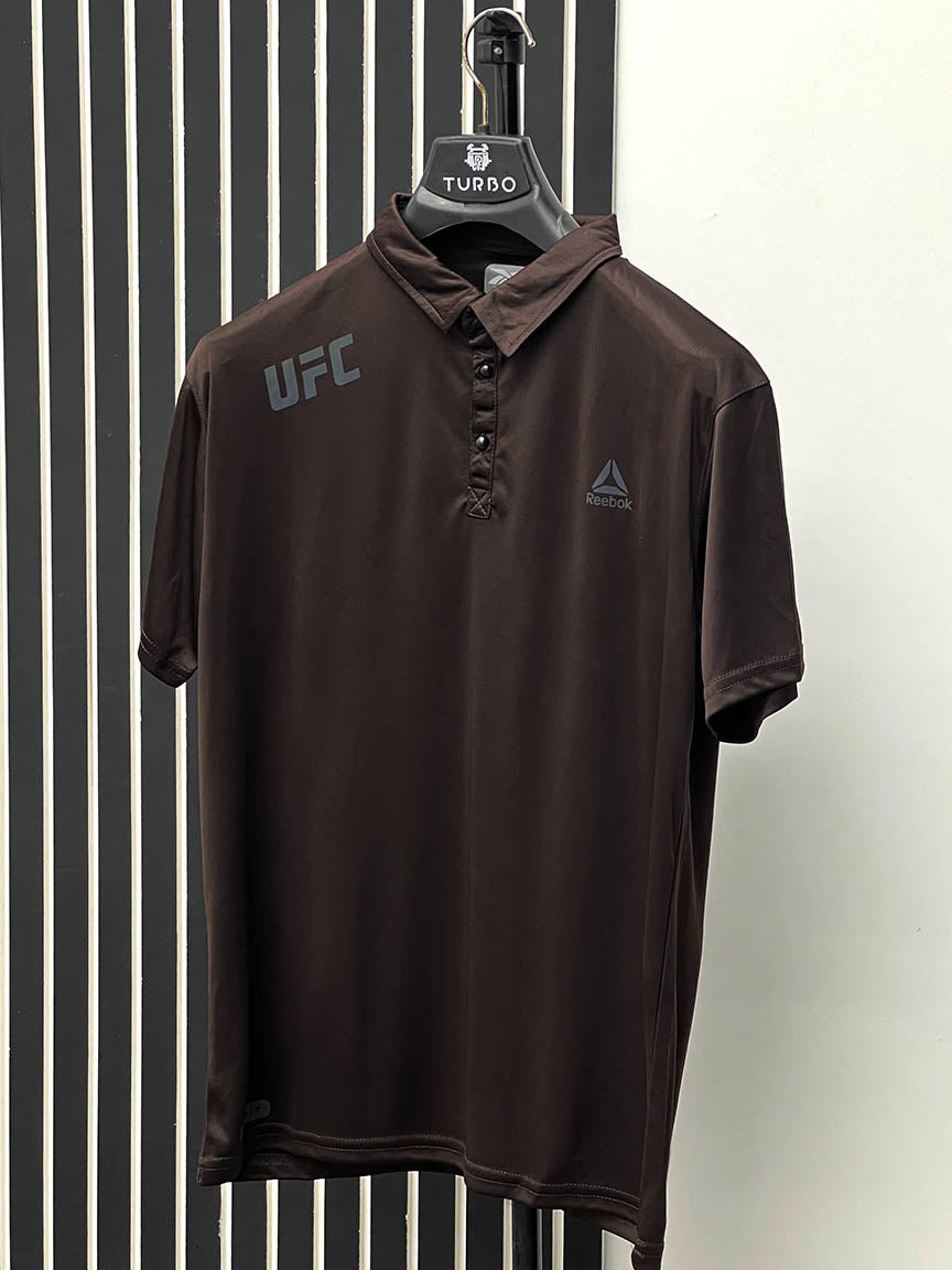 Dry Fit Polo With Front Logo In Coffee