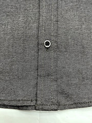 Self Textured Elastic Shirt In Charcoal Grey