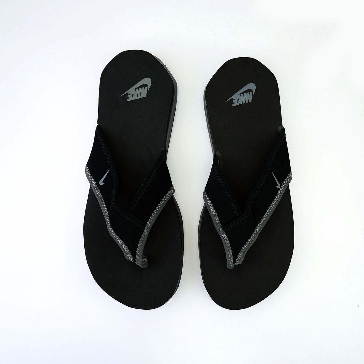 Nke V-Shaped Straps Flip Flops in Black&Grey