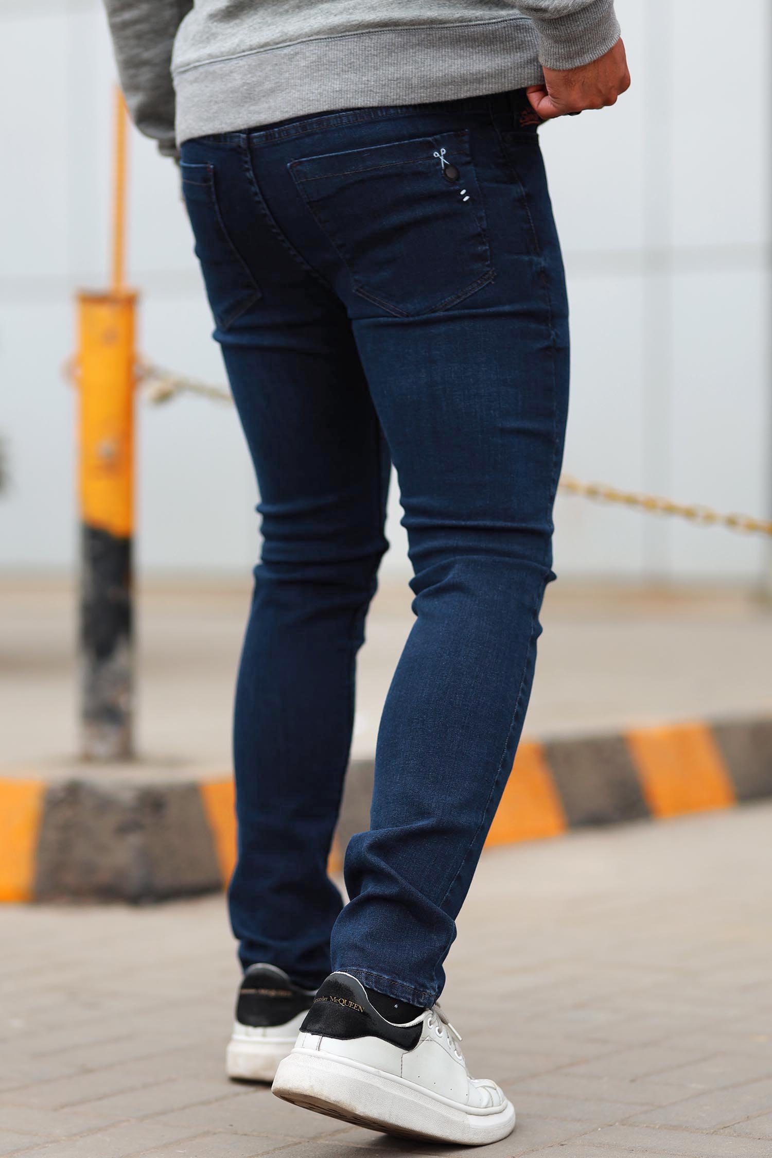 Turbo Slim Fit Jeans In Dark Navy