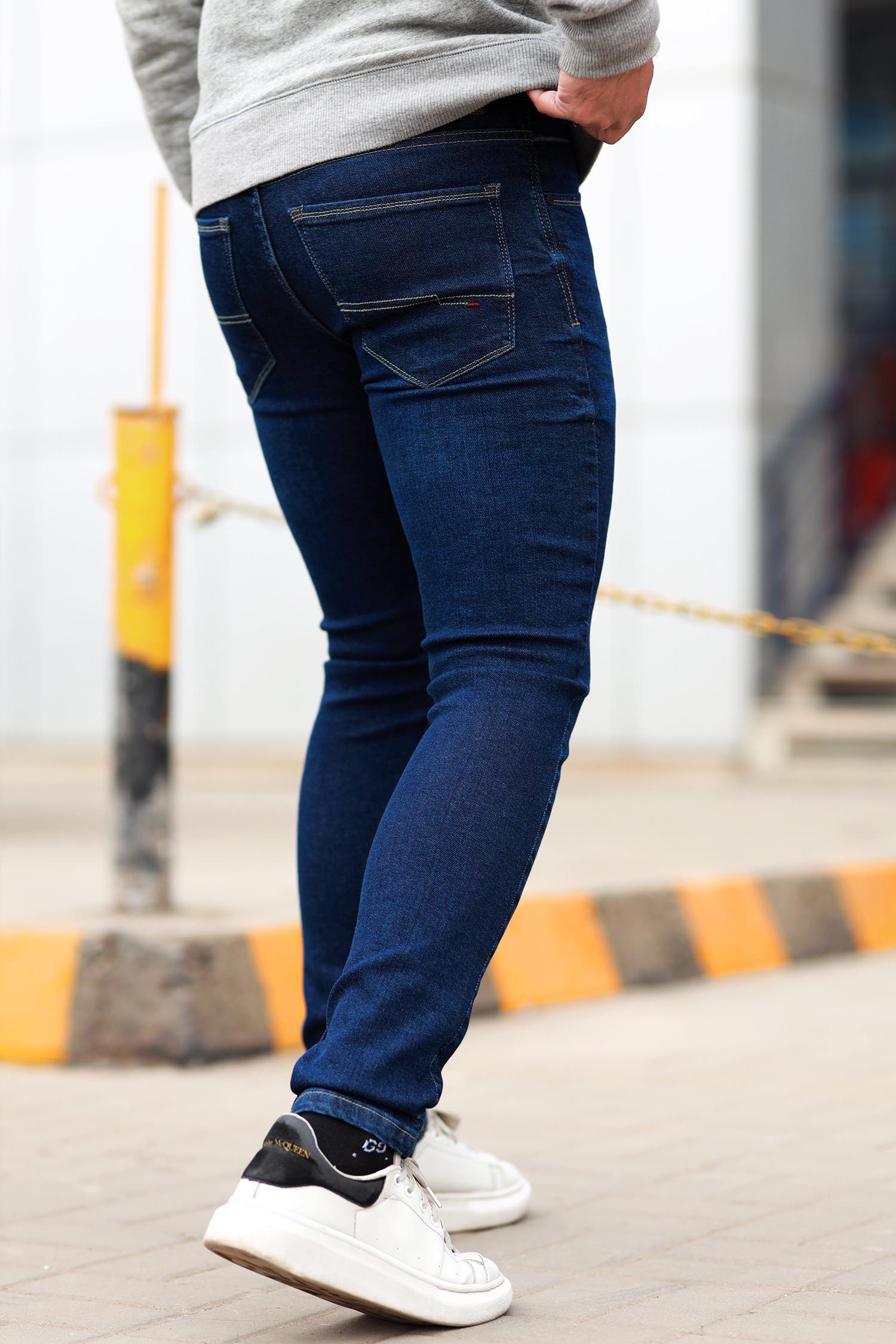 Turbo Light Faded Slim Fit Jeans In Dark Blue