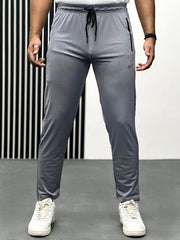Men Imported Trouser With Reflector Logo In Grey
