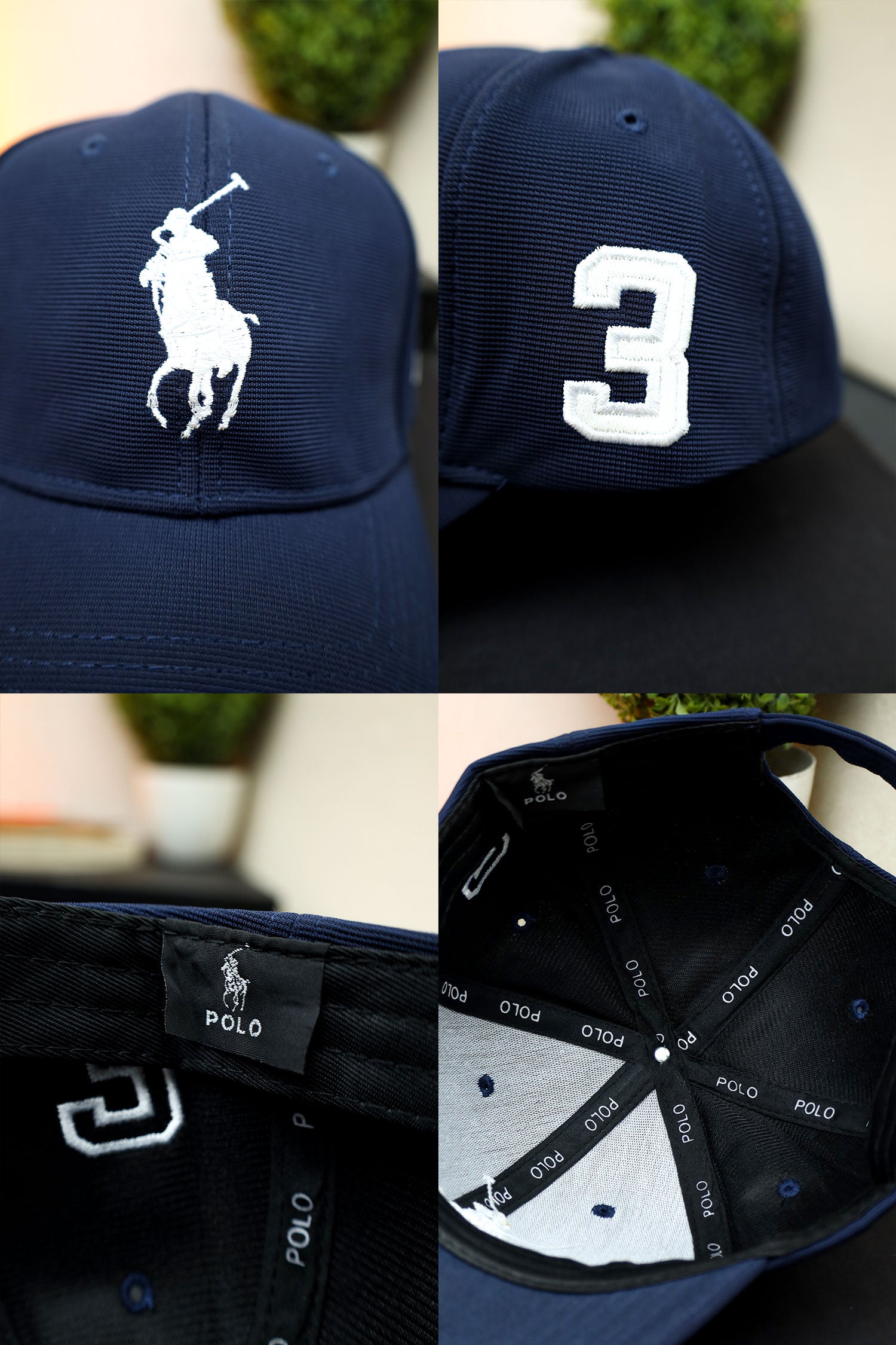 Raph Luren Imp Signature Cap In Navy Blue