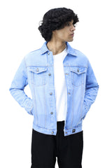 Slim Fit Front Pocket Style Denim Jacket in Sky Blue